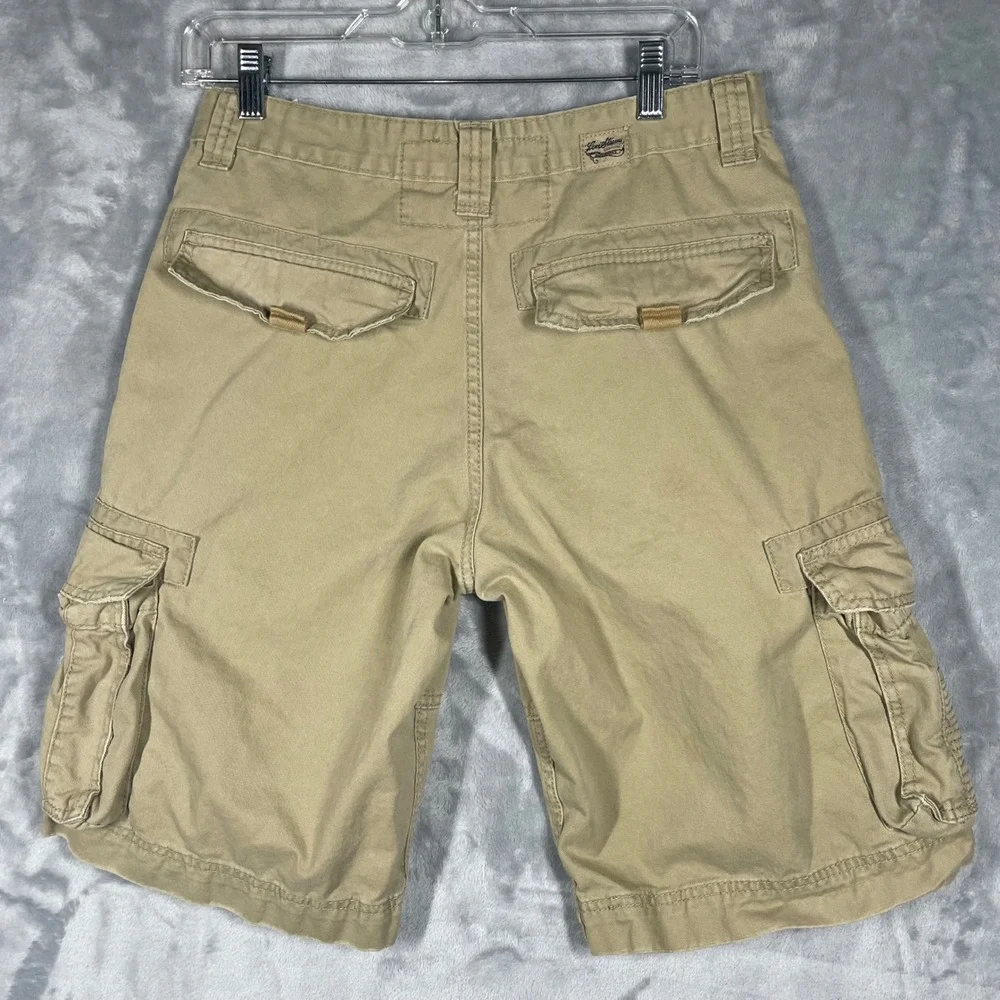 Levi Strauss Signature Mens Cargo Shorts Khaki Tan Cotton Twill W29 C29